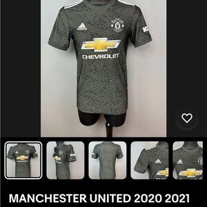 Adidas Manchester United Dark Gray Jersey with White and Gold Andreas